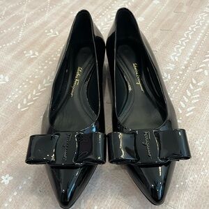 NWOT Salvatore Ferragamo Patent Leather Black Flats!